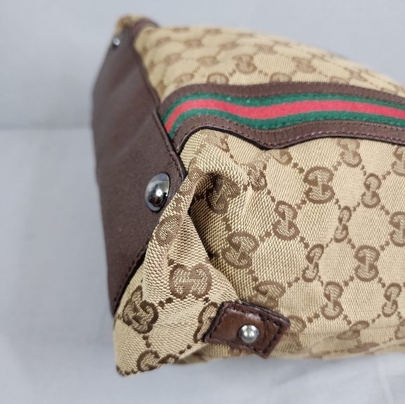 ✨️GUCCI GG Canvas Web Belted Handle Tall Tote Bag - Picture 12 of 16